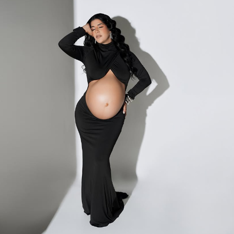 Photography Club - Pregnancy Dress Photography Props Maxi Gown