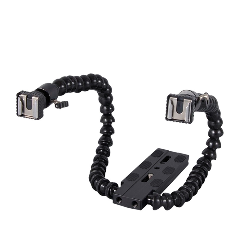 Hot Shoe Adapter - Flexible Dual Arm Hot Shoe Flash
