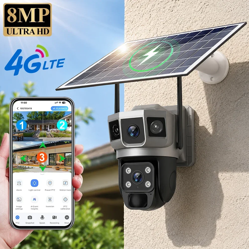 Photography Grid - V380 4K 3 Screens 4G Camera