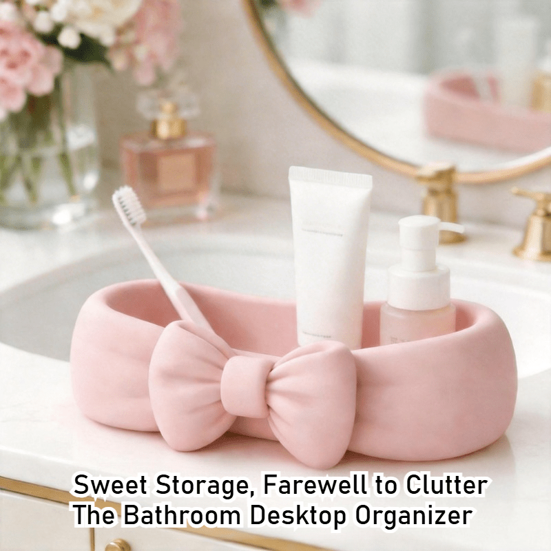 Beauty Dish Softbox - Cute Bow Shaped Makeup Organizer Tray,