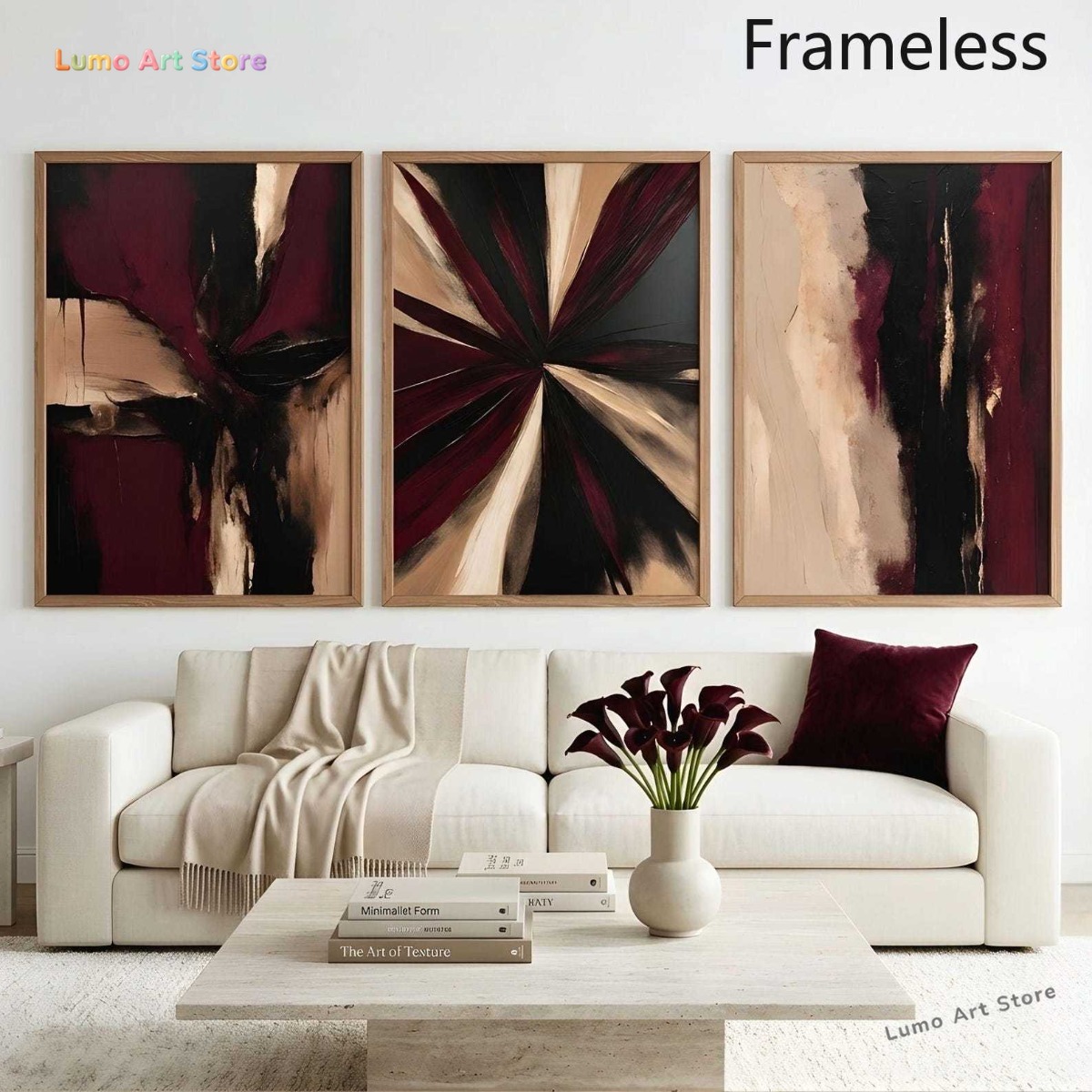 Photography By - 2D Flat, 3pcs Modern Abstract Vertical