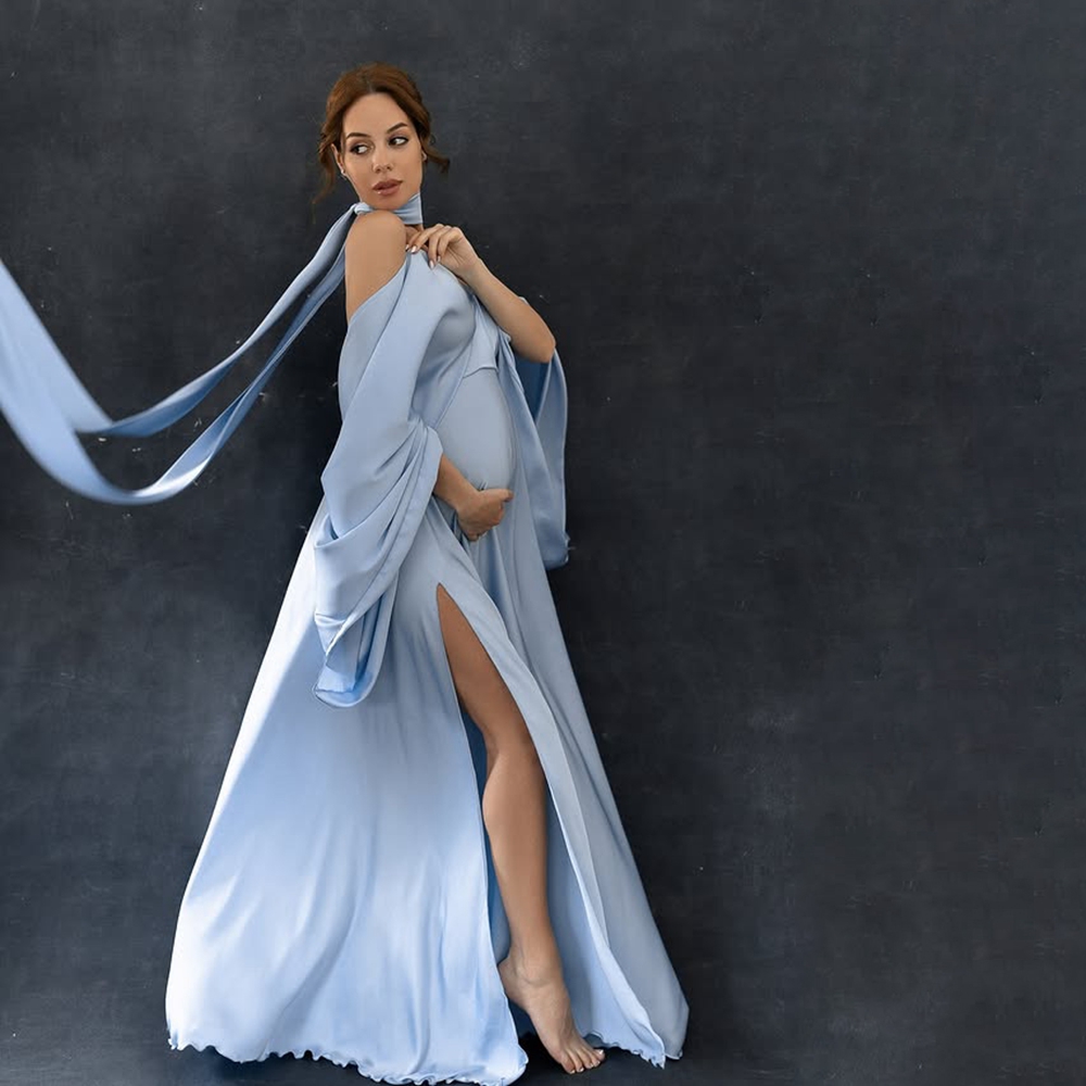 Flowing Ribbon Gown Slit Dress - Photography Club 评论和价格