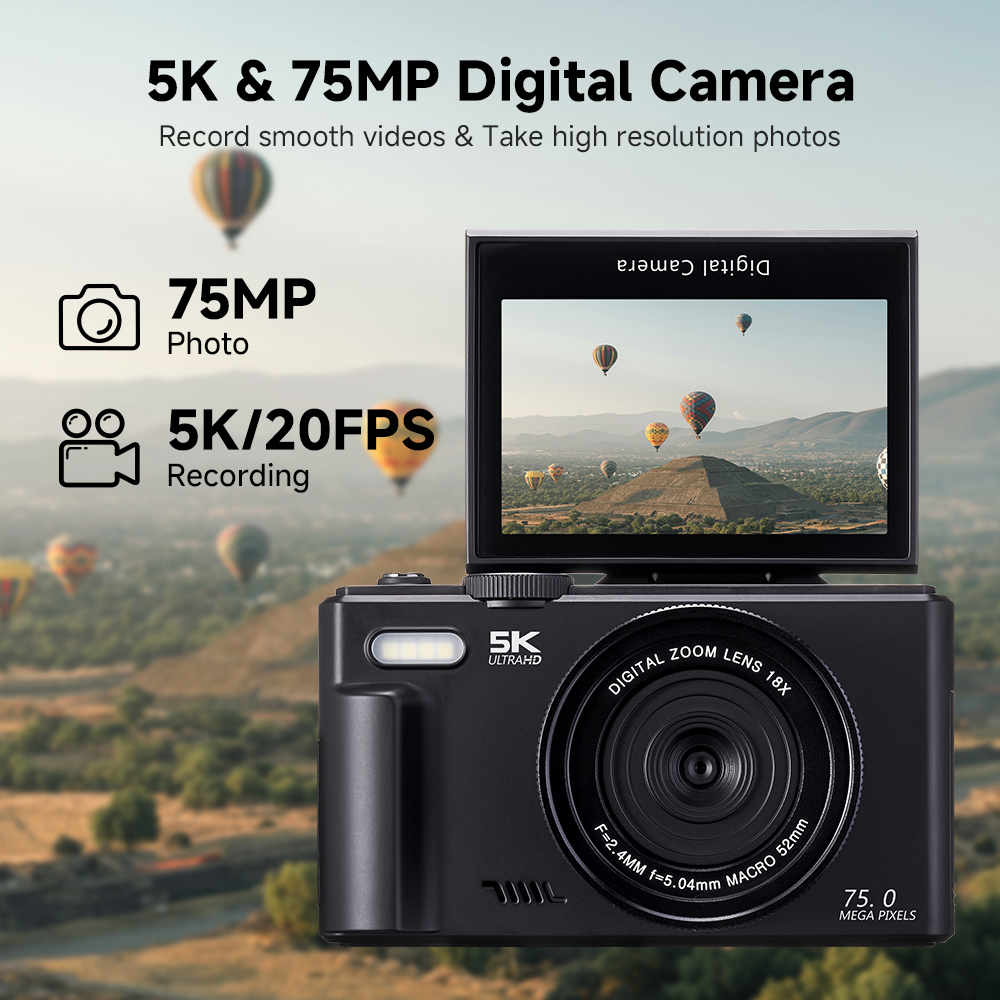 75MP Digital Camera 180° Flip  - Photography Nature Images 评论和价格