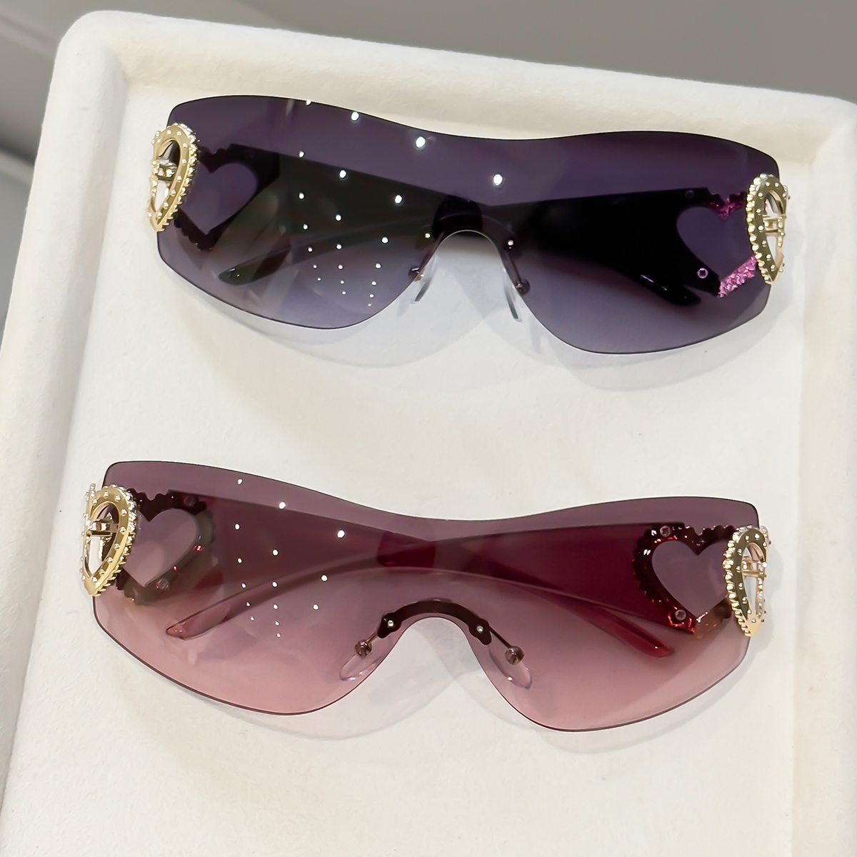 2pcs Y2K Integrated Frameless  - Photography Fashion 评论和价格