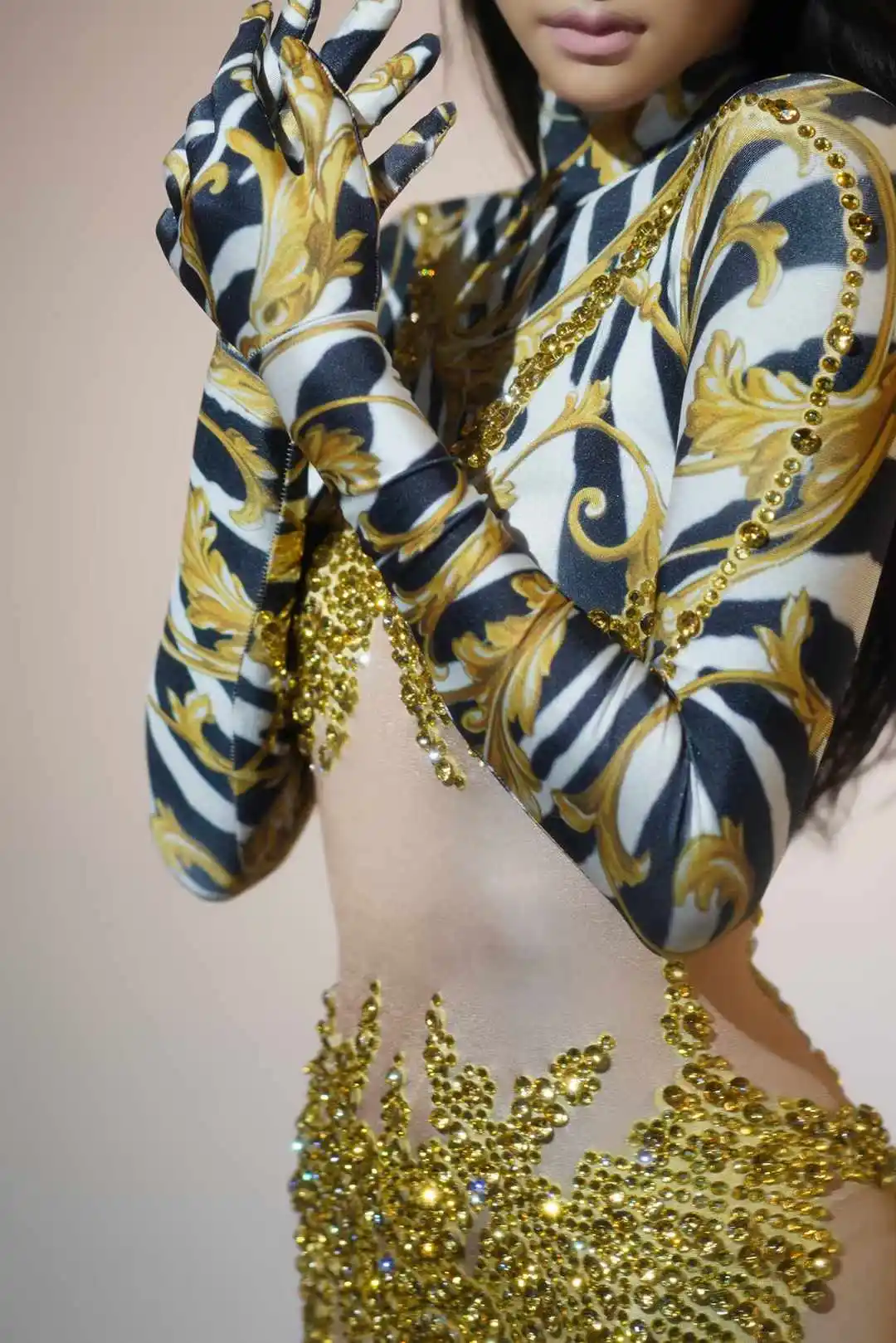 Gold Zebra Striped Jumpsuits F - Photography Zebra 评论和价格