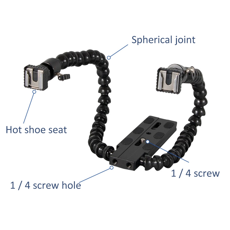 Flexible Dual Arm Hot Shoe Fla - Hot Shoe Adapter 评论和价格