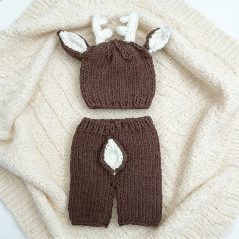 Handmade Knit Hat Pants Newbor - Photography Coffee 评论和价格
