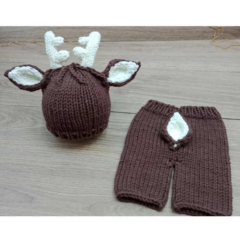 Handmade Knit Hat Pants Newbor - Photography Coffee 评论和价格